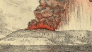 Krakatoa eruption lithograph